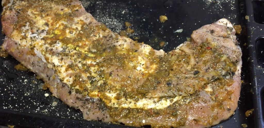 costilla de cerdo al horno con salsa barbacoa