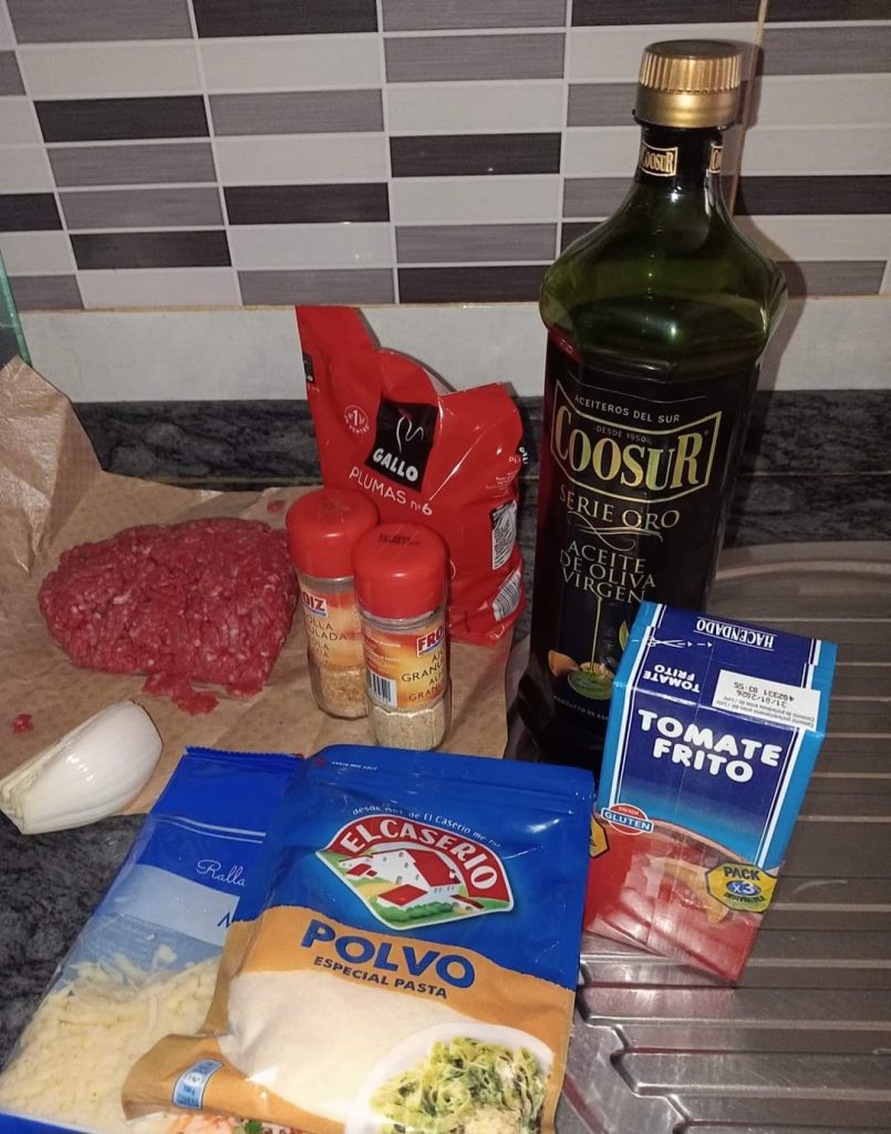 Macarrones con carne picada