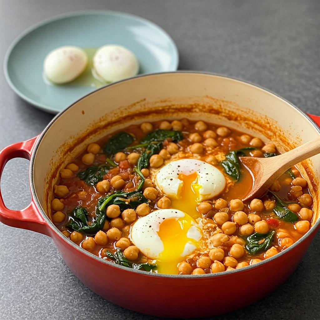 receta potaje de garbanzos con espinacas y huevo
