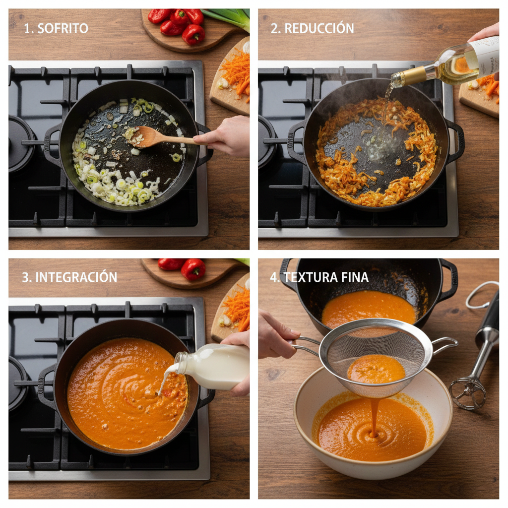 Salsa para pimientos rellenos de bacalao