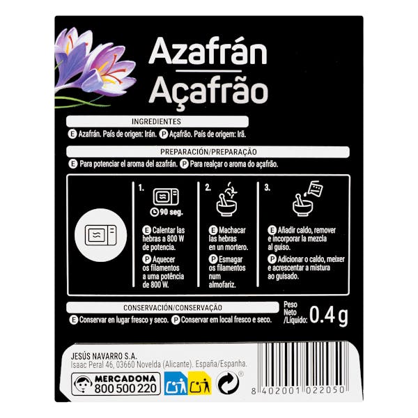 Azafrán hebra Hacendado de Mercadona: ¿sirve para hacer la infusión?