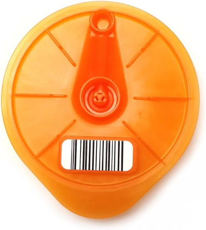 detalle de una cápsula T-Disc mostrando el código de barras