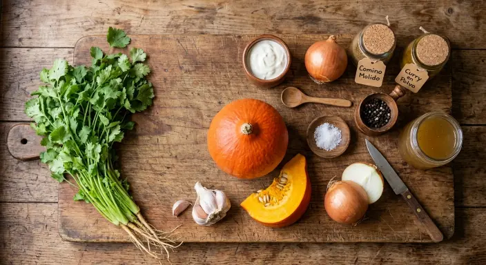 Crema de Auyama (Calabaza) Receta Fácil y Reconfortante ingredientes