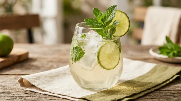 Versión sin alcohol: Hugo Spritz Mocktail