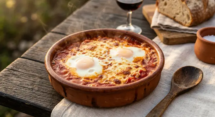Huevos al horno con tomate y queso , Recetas con Huevos para Cenar