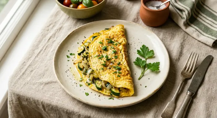 Tortilla francesa de verduras , Recetas con Huevos para Cenar