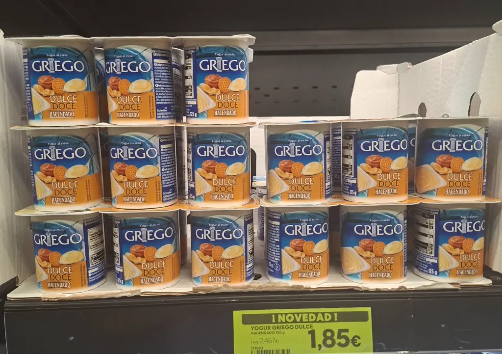 Yogur Griego Dulce Hacendado con Dulce de Leche, Galleta y Plátano Precio, Ingredientes y si es Saludable